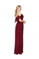 Bordeaux Trompette Épaule Dénudée Mousseline Longue Formelles Robes demoiselle d'honneur / Robes de soirée / Robes de bal Prix Réduit