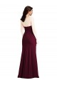 Bordeaux foncé Trompette Sans bretelle Crêpe Stretch Longue Robes demoiselle d'honneur / Robes de bal Prix Réduit