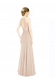Champagne Trapèze Licou Col Haut Mousseline Dentelle Longue Robes demoiselle d'honneur / Robes de bal Prix Réduit