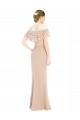Champagne Trapèze Épaule Dénudée Mousseline Dentelle Longue Robes demoiselle d'honneur / Robes de bal Prix Réduit