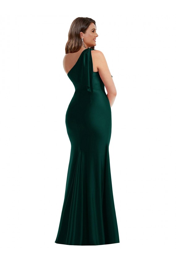 Evergreen Sirène Satiné Soyeux Longue Formelles Robes demoiselle d'honneur / Robes de soirée / Robes de bal Prix Réduit
