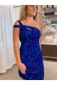 Fourreau Courte Paillettes Velours Courte Robes de bal Prix Réduit