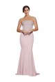 Fourreau Sans bretelle Balayage train Crêpe Stretch Longue Formelles Robes demoiselle d'honneur / Robes de soirée / Robes de bal Prix Réduit