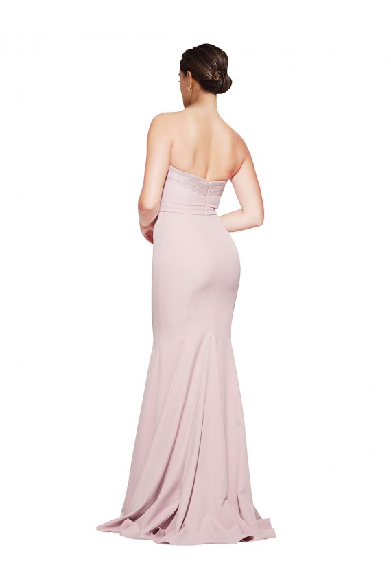 Fourreau Sans bretelle Balayage train Crêpe Stretch Longue Formelles Robes demoiselle d'honneur / Robes de soirée / Robes de bal Prix Réduit