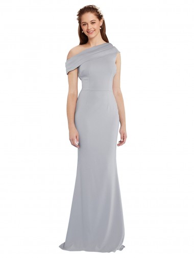 Gris 24 Sirène Crêpe Stretch Longue Formelles Robes demoiselle d'honneur / Robes de soirée / Robes de bal Prix Réduit