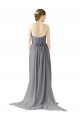 Gris ardoise Trapèze Mousseline Longue Robes demoiselle d'honneur Prix Réduit