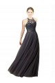 Gris ardoise Trapèze Tulle Dentelle Longue Robes demoiselle d'honneur Prix Réduit