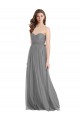 Gris ardoise Trapèze Tulle Longue Robes demoiselle d'honneur Prix Réduit