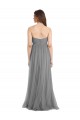 Gris ardoise Trapèze Tulle Longue Robes demoiselle d'honneur Prix Réduit