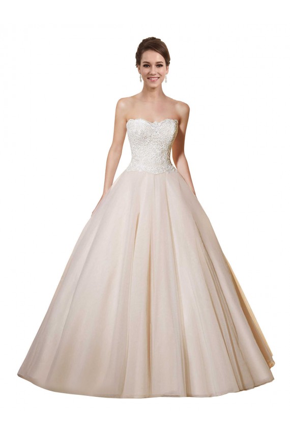 Ivoire & Champagne Princesse Tulle Dentelle Robes de mariée Prix Réduit