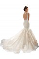 Ivoire & Champagne Sirène Col V Tulle Dentelle Classique Robes de mariée Prix Réduit