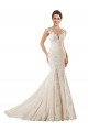 Ivoire & Champagne Sirène Illusion Dentelle Robes de mariée Prix Réduit