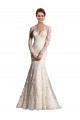 Ivoire & Champagne Sirène Illusion Tulle Dentelle Robes de mariée Prix Réduit