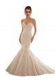 Ivoire & Champagne Sirène Tulle Dentelle Robes de mariée Prix Réduit