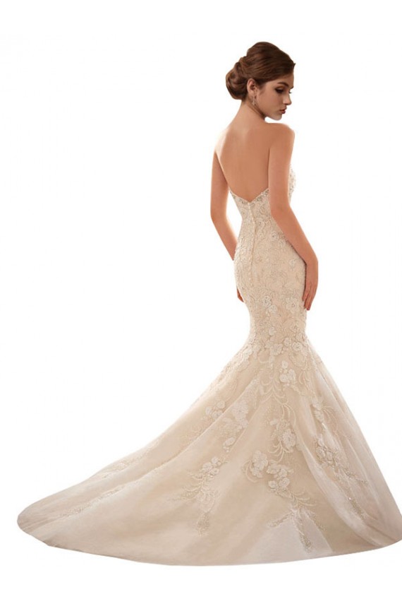 Ivoire & Champagne Sirène Tulle Dentelle Robes de mariée Prix Réduit