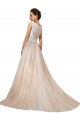 Ivoire & Champagne Trapèze Col V Tulle Dentelle Robes de mariée Prix Réduit