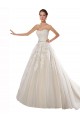 Ivoire & Champagne Trapèze Sans bretelle Tulle Dentelle Robes de mariée Prix Réduit