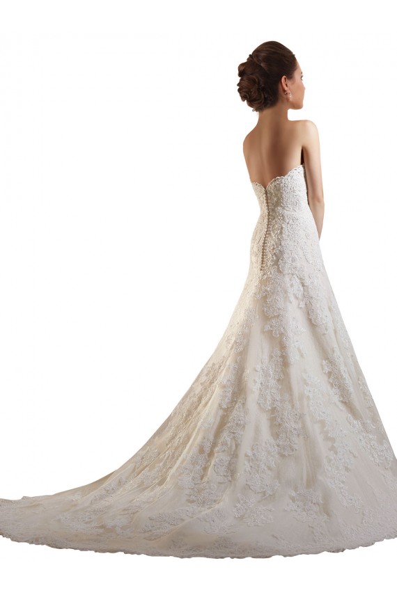 Ivoire & Champagne Trapèze Tulle Dentelle Robes de mariée Prix Réduit