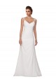 Ivoire Fourreau Col V Mousseline Robes de mariée Prix Réduit
