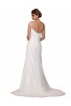 Ivoire Fourreau Col V Mousseline Robes de mariée Prix Réduit