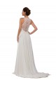 Ivoire Fourreau Illusion Mousseline Robes de mariée Prix Réduit