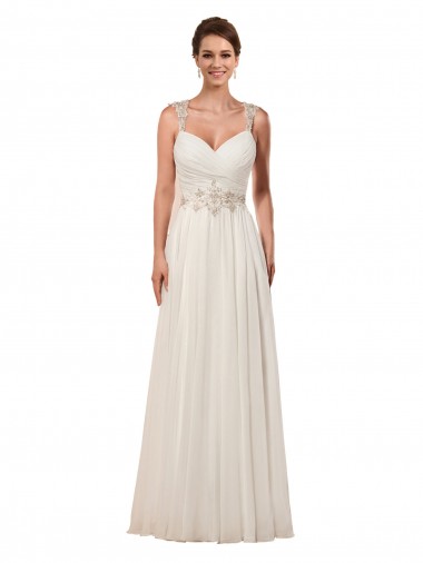 Ivoire Fourreau Mousseline Robes de mariée Prix Réduit