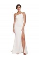 Ivoire Fourreau Sans bretelle Balayage train Crêpe Stretch Longue Robes demoiselle d'honneur / Robes de bal Prix Réduit