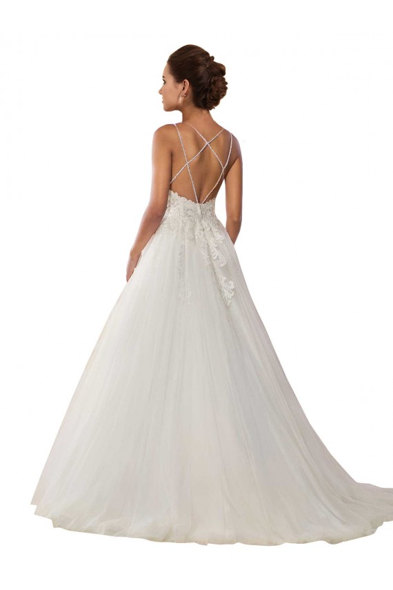 Ivoire Princesse Bretelles spaghetti Tulle Dentelle Boho Robes de mariée Prix Réduit