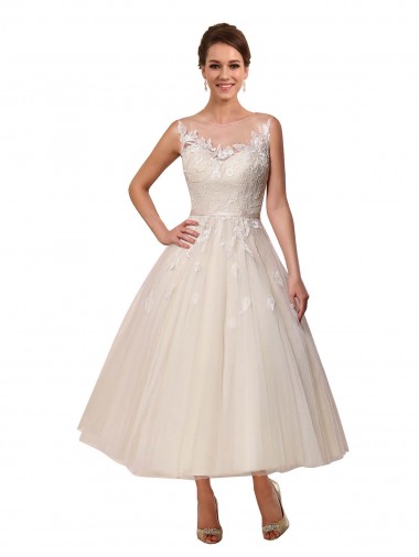 Ivoire Princesse Illusion Tulle Dentelle Robes de mariée Prix Réduit
