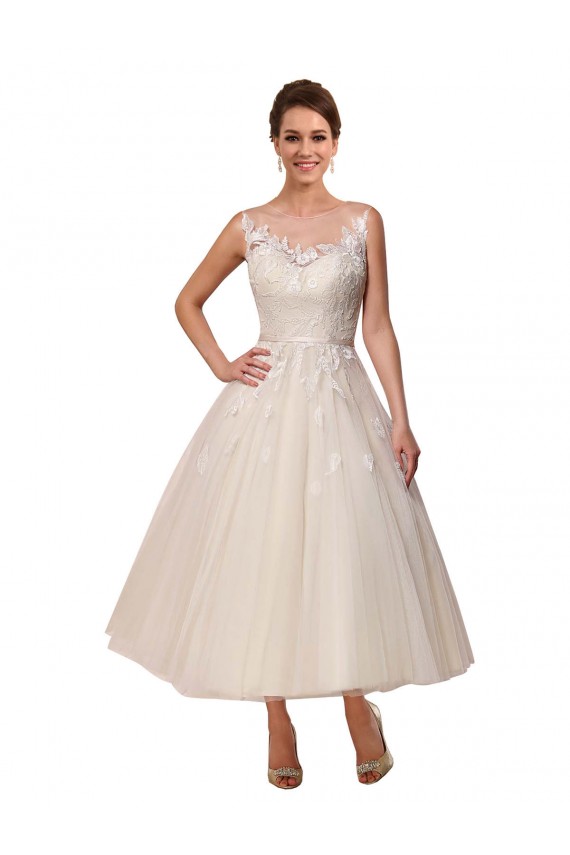 Ivoire Princesse Illusion Tulle Dentelle Robes de mariée Prix Réduit