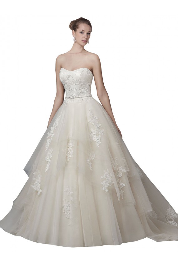 Ivoire Princesse Scoop Sans bretelle Tulle Dentelle Robes de mariée Prix Réduit