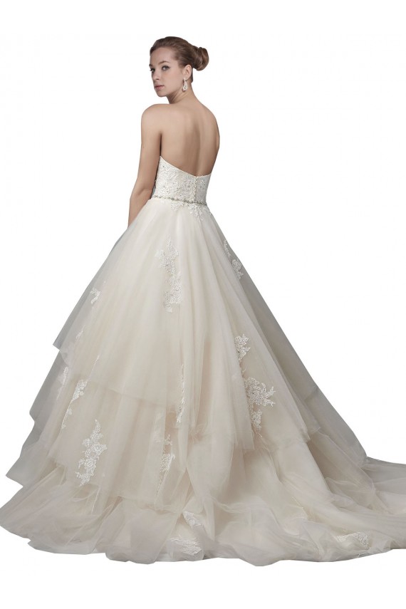 Ivoire Princesse Scoop Sans bretelle Tulle Dentelle Robes de mariée Prix Réduit