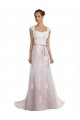 Ivoire & Rose Sirène Sans bretelle Balayage train Tulle Dentelle Plage Robes de mariée Prix Réduit