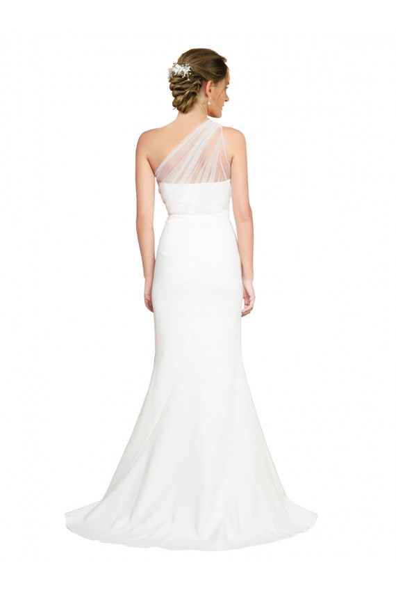 Ivoire Sirène Balayage train Crêpe Stretch Tulle Longue Formelles Robes demoiselle d'honneur / Robes de soirée Prix Réduit