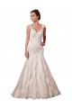 Ivoire Sirène Col V Tulle Dentelle Robes de mariée Prix Réduit