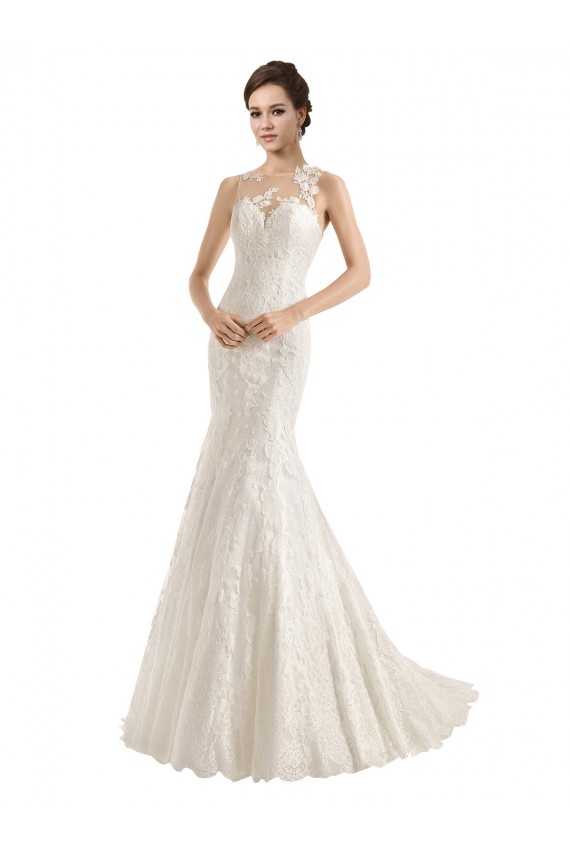 Ivoire Sirène Illusion Dentelle Robes de mariée Prix Réduit