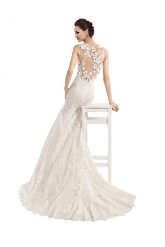 Ivoire Sirène Illusion Dentelle Robes de mariée Prix Réduit