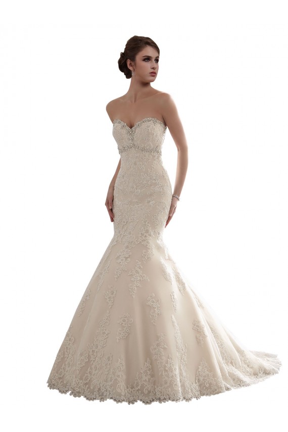 Ivoire Sirène Tulle Dentelle Classique Robes de mariée Prix Réduit