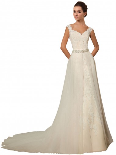 Ivoire Sirène Tulle Dentelle Robes de mariée Prix Réduit