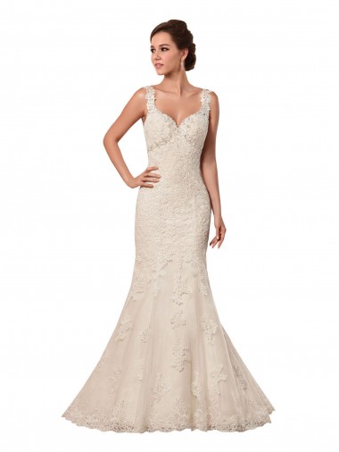 Ivoire Sirène Tulle Dentelle Robes de mariée Prix Réduit