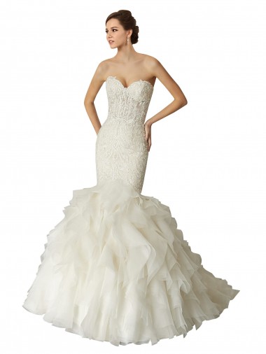 Ivoire Sirène Tulle Robes de mariée Prix Réduit