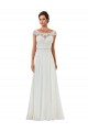 Ivoire Trapèze Bateau Mousseline Classique Robes de mariée Prix Réduit