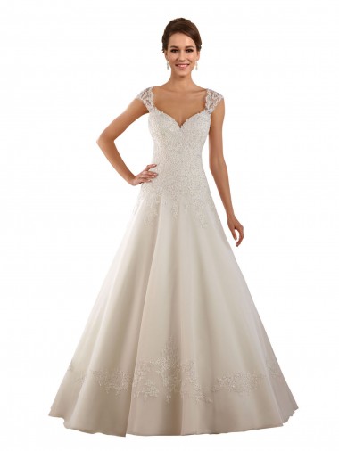 Ivoire Trapèze Dentelle Robes de mariée Prix Réduit