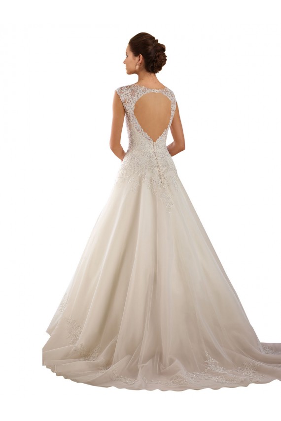 Ivoire Trapèze Dentelle Robes de mariée Prix Réduit