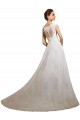 Ivoire Trapèze Illusion Tulle Dentelle Classique Robes de mariée Prix Réduit