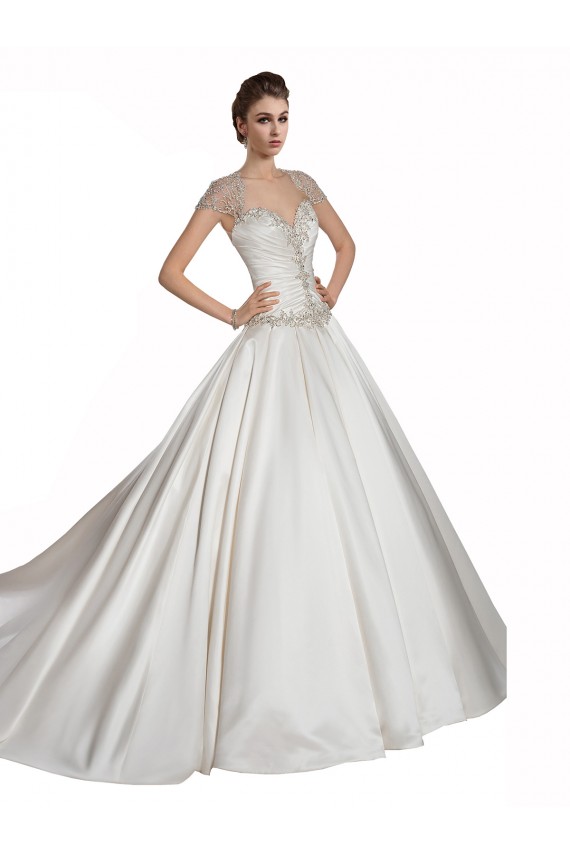Ivoire Trapèze Satiné Robes de mariée Prix Réduit