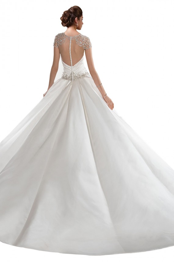 Ivoire Trapèze Satiné Robes de mariée Prix Réduit