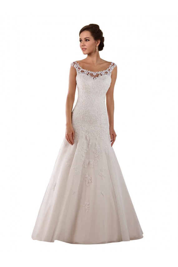 Ivoire Trapèze Scoop Tulle Robes de mariée Prix Réduit