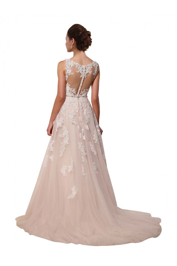 Ivoire Trapèze Tulle Dentelle Robes de mariée Prix Réduit