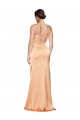 Light Copper Fourreau Satiné Stretch Longue Formelles Robes demoiselle d'honneur / Robes de soirée / Robes de bal Prix Réduit